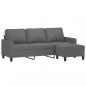 Preview: 3-Sitzer-Sofa mit Hocker Dunkelgrau 180 cm Stoff