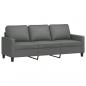 Preview: 3-Sitzer-Sofa mit Hocker Dunkelgrau 180 cm Stoff