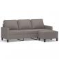 Preview: 3-Sitzer-Sofa mit Hocker Taupe 180 cm Stoff