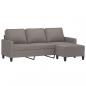 Preview: 3-Sitzer-Sofa mit Hocker Taupe 180 cm Stoff