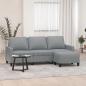 Preview: ARDEBO.de - 3-Sitzer-Sofa mit Hocker Hellgrau 180 cm Stoff