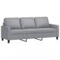 Preview: 3-Sitzer-Sofa mit Hocker Hellgrau 180 cm Stoff