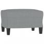 Preview: 3-Sitzer-Sofa mit Hocker Hellgrau 180 cm Stoff