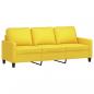 Preview: 3-Sitzer-Sofa mit Hocker Hellgelb 180 cm Stoff