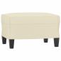 Preview: 3-Sitzer-Sofa mit Hocker Creme 180 cm Kunstleder