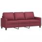 Preview: 3-Sitzer-Sofa mit Hocker Weinrot 180 cm Stoff