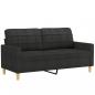 Preview: 2-Sitzer-Sofa mit Zierkissen Schwarz 140 cm Stoff