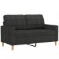 Preview: 2-Sitzer-Sofa mit Zierkissen Schwarz 120 cm Stoff