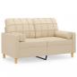 Preview: 2-Sitzer-Sofa mit Zierkissen Creme 120 cm Stoff