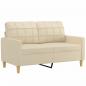 Preview: 2-Sitzer-Sofa mit Zierkissen Creme 120 cm Stoff