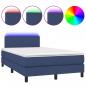 Preview: Boxspringbett mit Matratze & LED Blau 120x200 cm Stoff