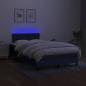 Preview: Boxspringbett mit Matratze & LED Blau 120x200 cm Stoff