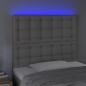 Preview: LED Kopfteil Grau 100x5x118/128 cm Kunstleder