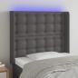 Preview: ARDEBO.de - LED Kopfteil Grau 103x16x118/128 cm Kunstleder