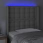 Preview: LED Kopfteil Grau 103x16x118/128 cm Kunstleder