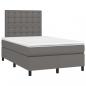 Preview: Boxspringbett mit Matratze & LED Grau 120x200 cm Kunstleder