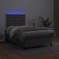 Preview: Boxspringbett mit Matratze & LED Grau 120x200 cm Kunstleder