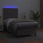 Preview: Boxspringbett mit Matratze & LED Grau 100x200 cm Kunstleder