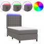 Preview: Boxspringbett mit Matratze & LED Grau 100x200 cm Kunstleder