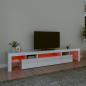 Preview: TV-Schrank mit LED-Leuchten Hochglanz-Weiß 215x36,5x40 cm