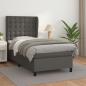 Preview: ARDEBO.de - Boxspringbett mit Matratze Grau 100x200 cm Kunstleder