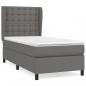 Preview: Boxspringbett mit Matratze Grau 100x200 cm Kunstleder