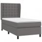 Preview: Boxspringbett mit Matratze Grau 100x200 cm Kunstleder