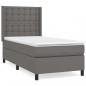 Preview: Boxspringbett mit Matratze Grau 100x200 cm Kunstleder