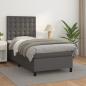 Preview: ARDEBO.de - Boxspringbett mit Matratze Grau 100x200 cm Kunstleder