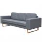 Preview: ARDEBO.de - Sofa 3-Sitzer Stoff Hellgrau