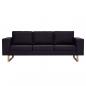 Preview: 3-Sitzer-Sofa Stoff Schwarz