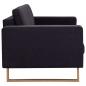 Preview: 3-Sitzer-Sofa Stoff Schwarz