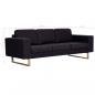 Preview: 3-Sitzer-Sofa Stoff Schwarz