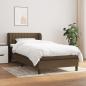 Preview: ARDEBO.de - Boxspringbett mit Matratze Dunkelbraun 100x200 cm Stoff