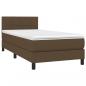 Preview: Boxspringbett mit Matratze & LED Dunkelbraun 100x200 cm Stoff