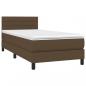 Preview: Boxspringbett mit Matratze & LED Dunkelbraun 100x200 cm Stoff