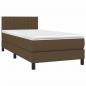 Preview: Boxspringbett mit Matratze & LED Dunkelbraun 100x200 cm Stoff