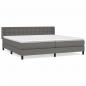 Preview: Boxspringbett mit Matratze Grau 200x200 cm Kunstleder