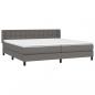 Preview: Boxspringbett mit Matratze Grau 200x200 cm Kunstleder