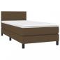 Preview: Boxspringbett mit Matratze Dunkelbraun 100x200 cm Stoff