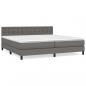 Preview: Boxspringbett mit Matratze Grau 200x200 cm Kunstleder