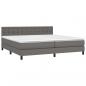 Preview: Boxspringbett mit Matratze Grau 200x200 cm Kunstleder