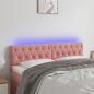 Preview: ARDEBO.de - LED Kopfteil Rosa 160x7x78/88 cm Samt