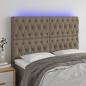 Preview: ARDEBO.de - LED Kopfteil Taupe 144x7x118/128 cm Stoff