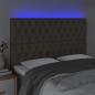 Preview: LED Kopfteil Taupe 144x7x118/128 cm Stoff