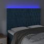 Preview: LED Kopfteil Dunkelblau 160x7x118/128 cm Samt