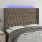 Preview: ARDEBO.de - LED Kopfteil Taupe 147x16x118/128 cm Stoff