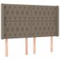 Preview: LED Kopfteil Taupe 147x16x118/128 cm Stoff