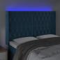 Preview: LED Kopfteil Dunkelblau 163x16x118/128 cm Samt