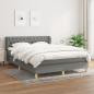 Preview: ARDEBO.de - Boxspringbett mit Matratze Dunkelgrau 140x190 cm Stoff